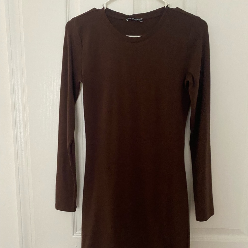 Zara brown bodycon dress